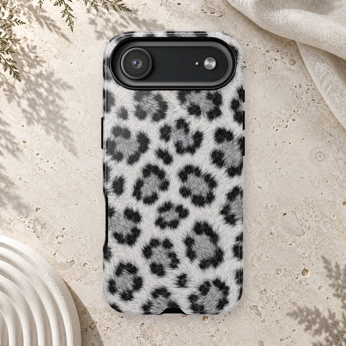 White Leopard phone case print