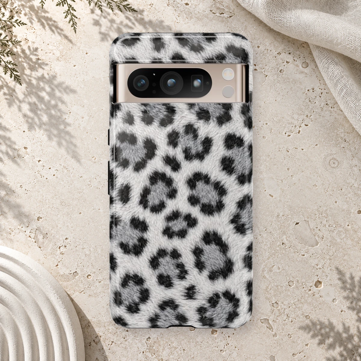 White Leopard phone case print