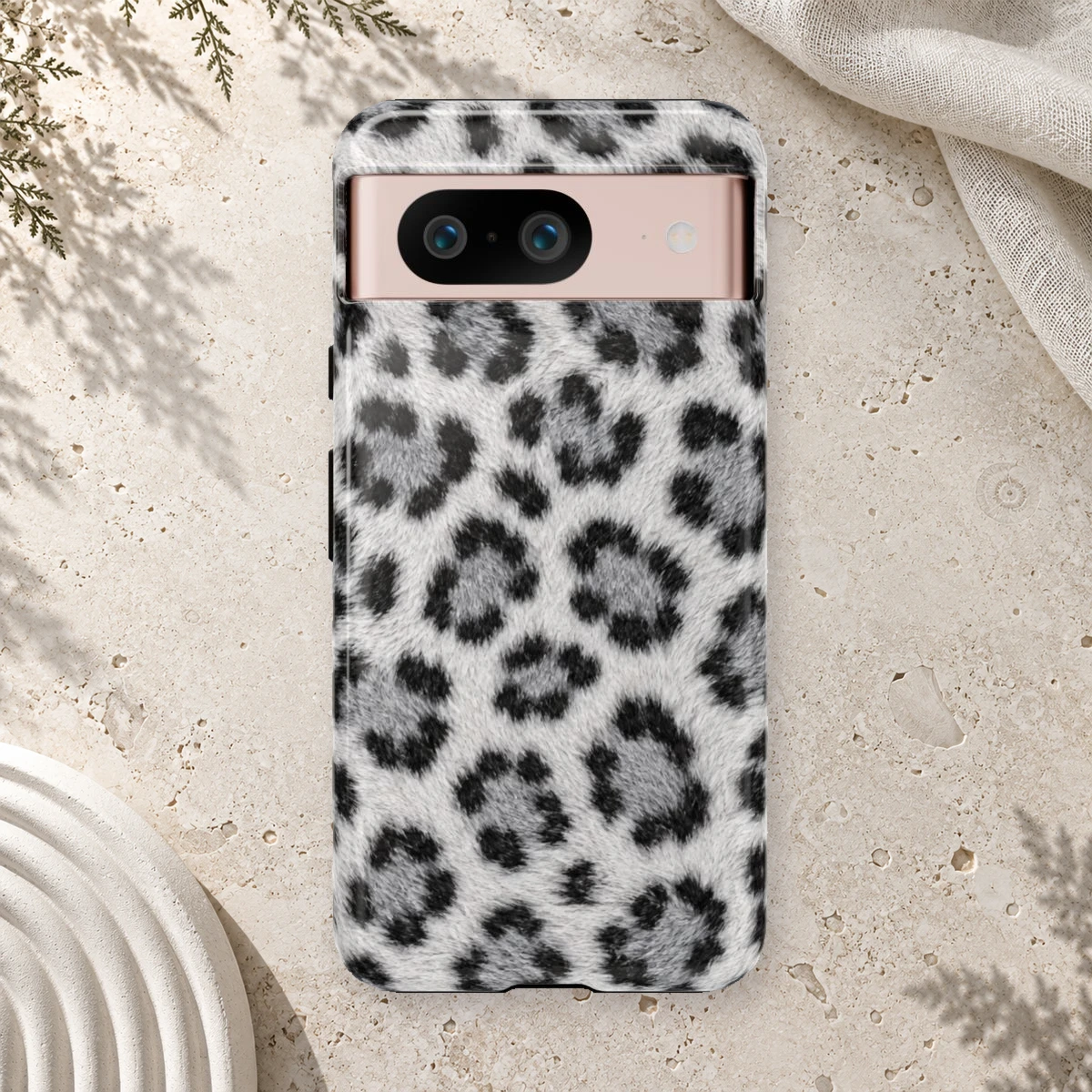 White Leopard phone case print