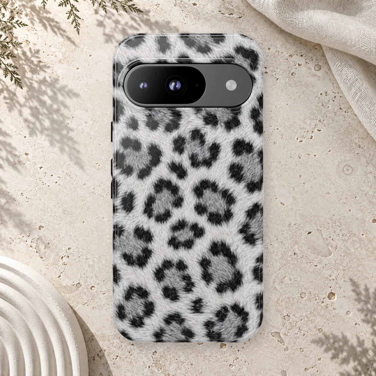 White Leopard phone case print