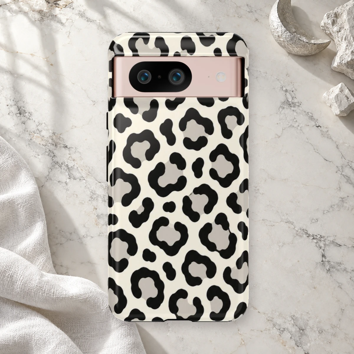 White Leopard phone case print