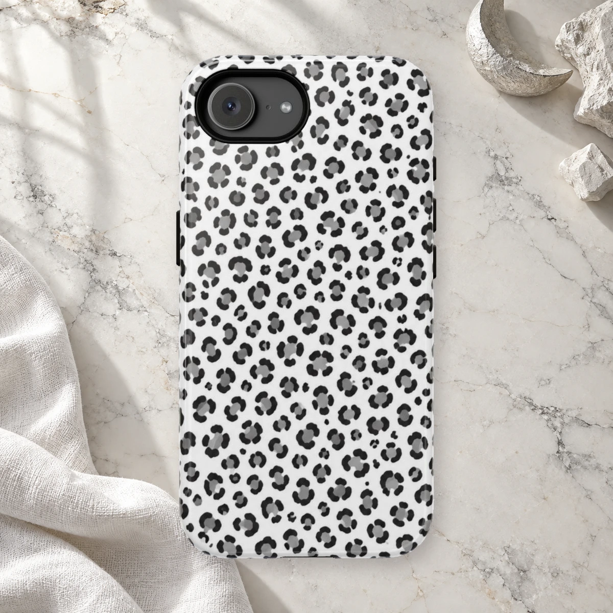 White Leopard phone case print