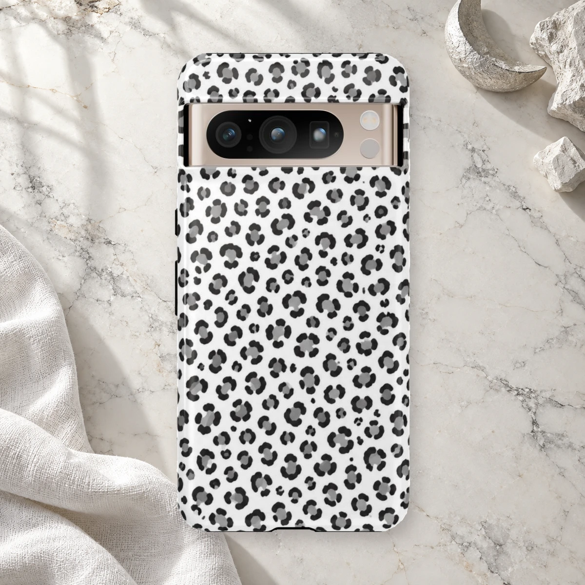 White Leopard phone case print
