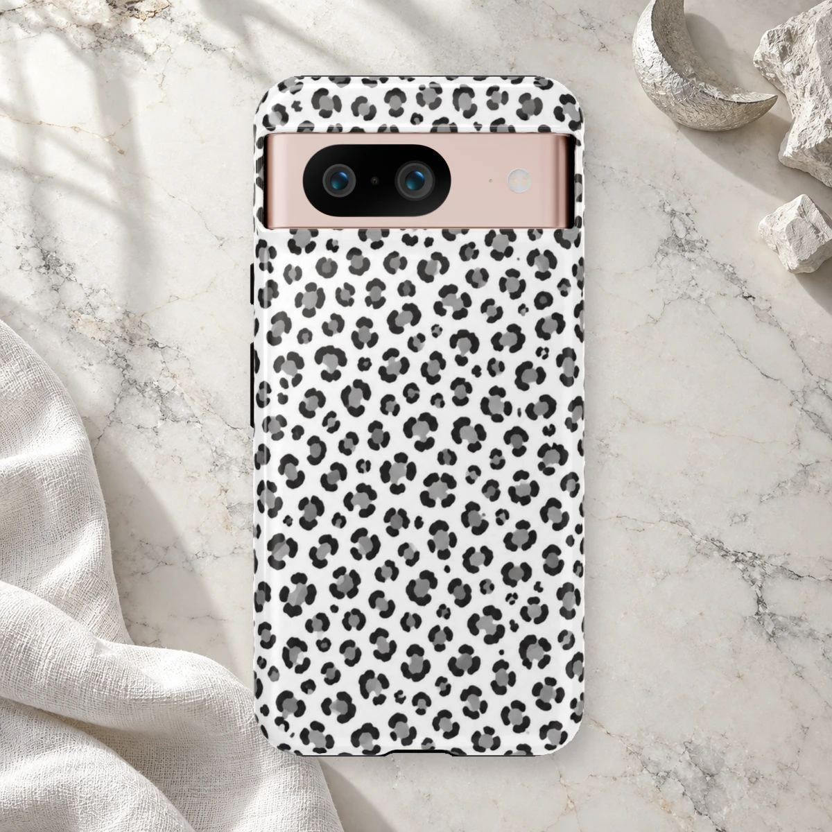 White Leopard phone case print