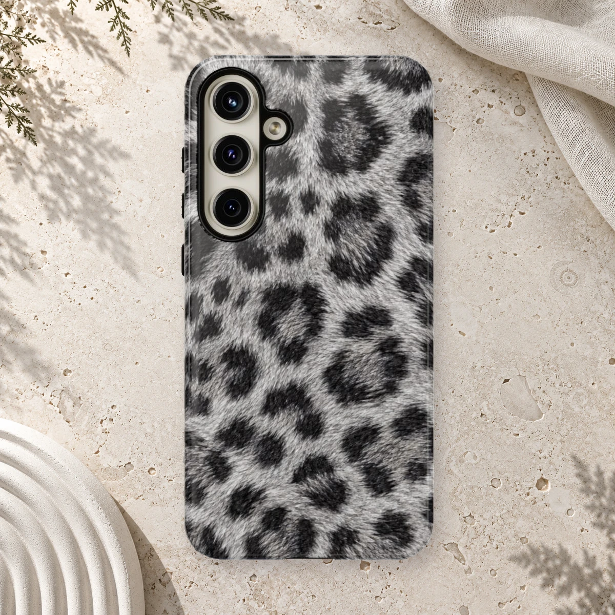White Leopard phone case print