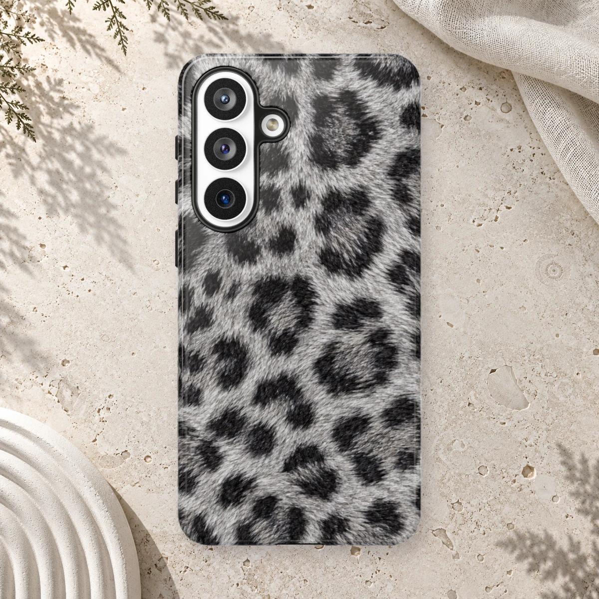 White Leopard phone case print