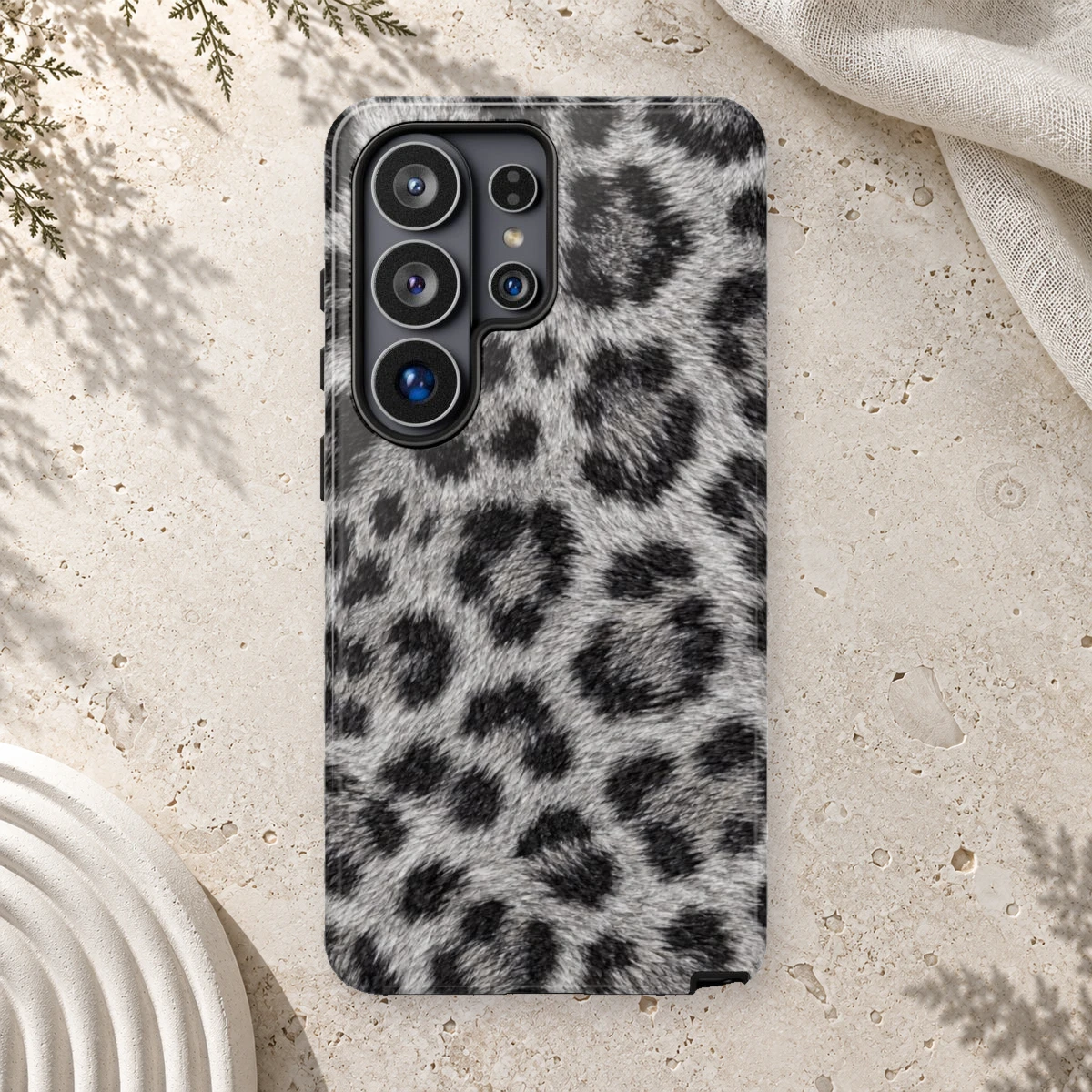 White Leopard phone case print