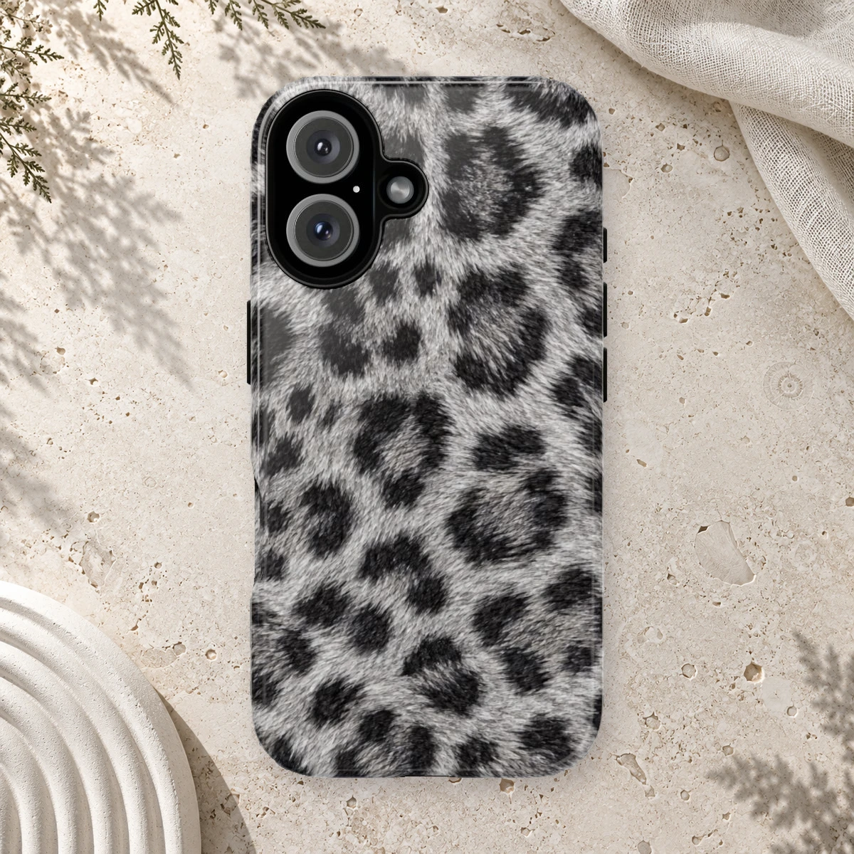White Leopard phone case print