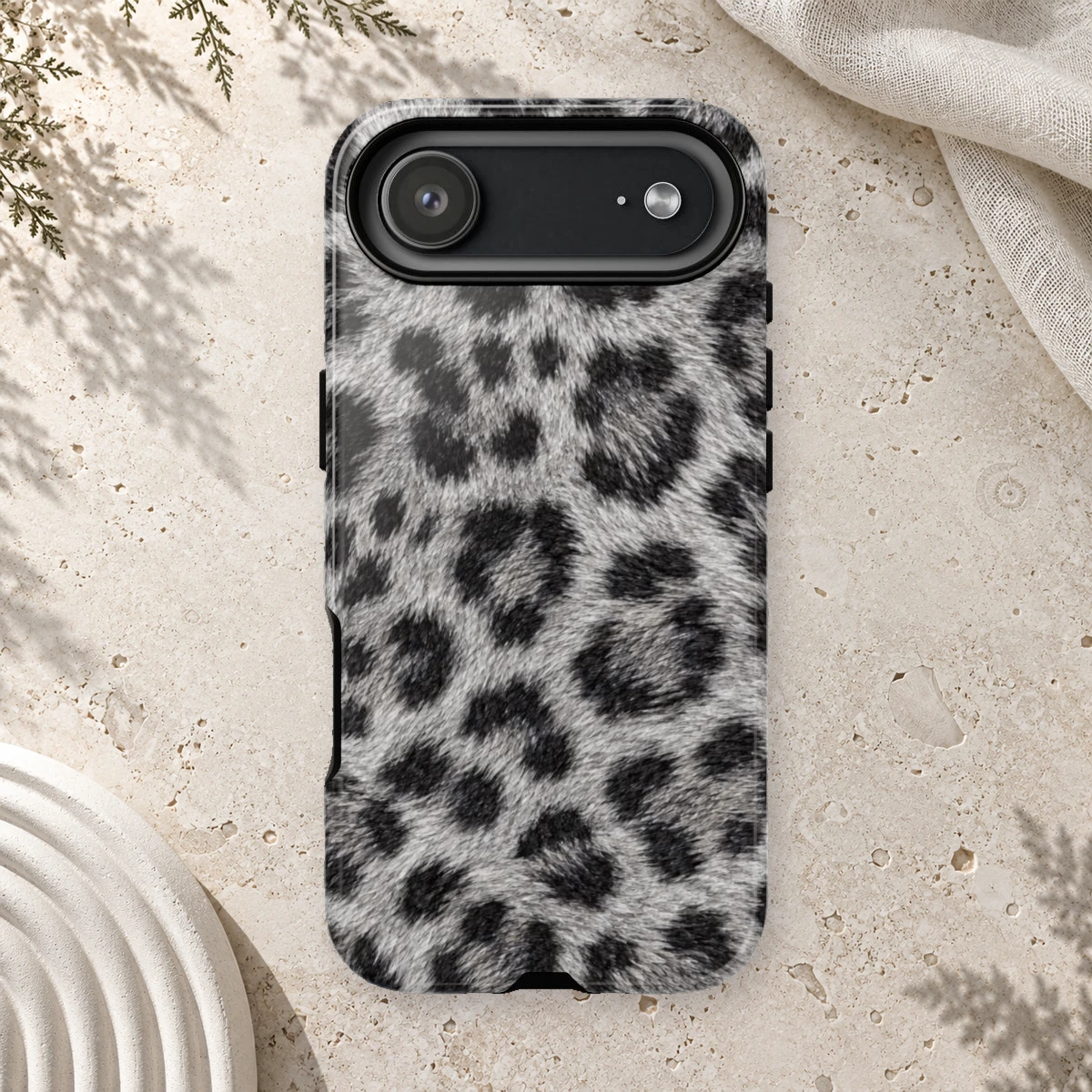 White Leopard phone case print