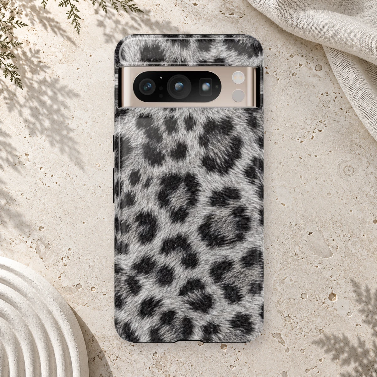 White Leopard phone case print