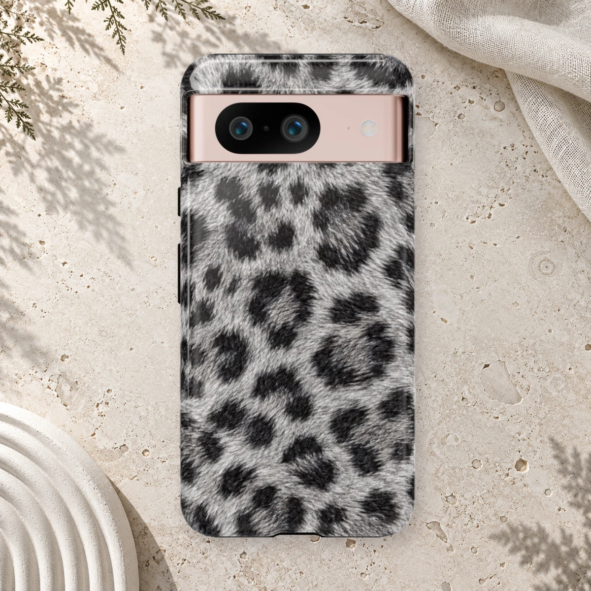 White Leopard phone case print