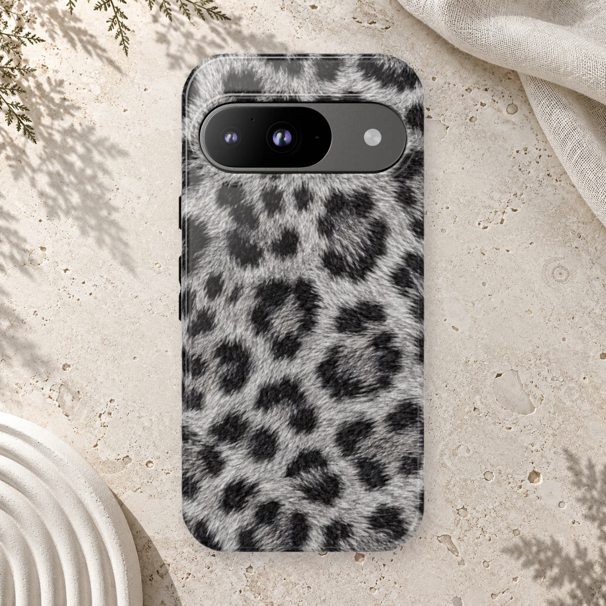 White Leopard phone case print